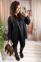 Charger l'image dans la galerie, Chemise oversize noir EMMA (38 au 48)