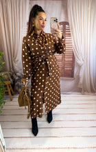 Charger l'image dans la galerie, Robe chocolat à pois CAMÉLIA (40 au 48)