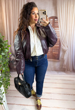 Charger l'image dans la galerie, Bombers simili cuir bordeaux ADÈLE (36 au 42)