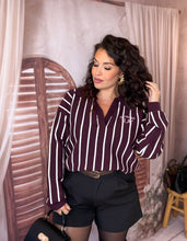 Charger l'image dans la galerie, Polo rayé bordeaux CAPUCINE (34 au 42)