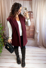 Charger l'image dans la galerie, Veste sans manches ceinture camel bordeaux JADI (36 au 44)
