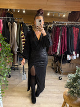 Charger l'image dans la galerie, Jupe sequin fendu noir PAOLA (34 au 40)
