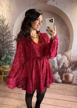 Charger l'image dans la galerie, Robe patineuse bordeaux/rouge AZIA (34 au 42)