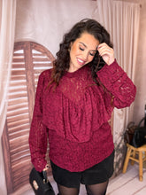 Charger l'image dans la galerie, Top dentelle bordeaux LYSANDRA (42 au 48)