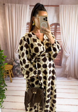 Charger l'image dans la galerie, Robe effet cache coeur motif chocolat MONICA (44 au 50)