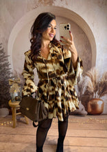 Charger l'image dans la galerie, Robe patineuse chocolat/beige AMBRE (34 au 42)