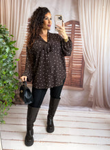 Charger l'image dans la galerie, Blouse coeur chocolat MURIEL (38 au 48)