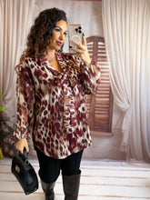 Charger l'image dans la galerie, Blouse motif bordeaux PINAPELLE (42 au 48)