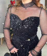 Charger l'image dans la galerie, Top sequins noir bustier