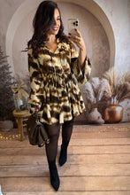 Charger l'image dans la galerie, Robe patineuse chocolat/beige AMBRE (34 au 42)