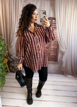 Charger l'image dans la galerie, Chemise large fluide motif léopard bordeaux OURYEL (38 au 46)