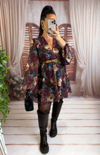 Charger l'image dans la galerie, Robe courte fleuri bordeaux LORIE (36 au 42)