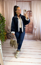 Charger l'image dans la galerie, Veste polaire réversible bleu marine CASSANDRA (36 au 44)