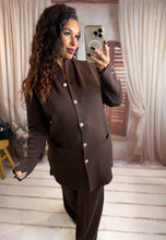 Charger l'image dans la galerie, Ensemble gilet long + pantalon cosy chocolat ANNAÉ (36 au 42 )