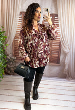 Charger l'image dans la galerie, Blouse motif bordeaux PINAPELLE (42 au 48)