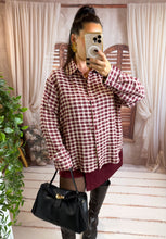 Charger l'image dans la galerie, Chemise large vichy bordeaux SYLVIE (40 au 48)