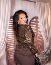 Charger l'image dans la galerie, Top en dentelle chocolat ILONA (36 au 46)