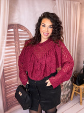 Charger l'image dans la galerie, Top dentelle bordeaux LYSANDRA (42 au 48)