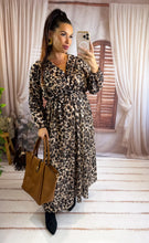 Charger l'image dans la galerie, Robe longues léopard chocolat SAM (42 au 48)