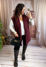 Charger l'image dans la galerie, Veste sans manches ceinture camel bordeaux JADI (36 au 44)
