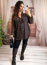 Charger l'image dans la galerie, Blouse coeur chocolat MURIEL (38 au 48)