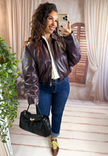Charger l'image dans la galerie, Bombers simili cuir bordeaux ADÈLE (36 au 42)