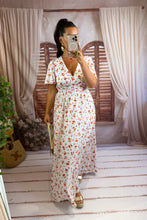 Charger l'image dans la galerie, Robe blanche fleuri orange ASTER dos nu  (34 au 46 ) New