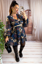 Charger l'image dans la galerie, Robe courte fleuri bleu LORIE (36 au 42)
