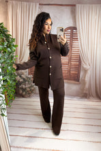 Charger l'image dans la galerie, Ensemble gilet long + pantalon cosy chocolat ANNAÉ (36 au 42 )