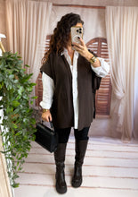 Charger l'image dans la galerie, Poncho uni marron foncé LANA (36 au 44)