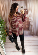 Charger l'image dans la galerie, Chemise large fluide motif léopard bordeaux OURYEL (38 au 46)