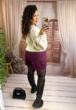 Charger l'image dans la galerie, Jupe/short en suédine bordeaux INDILA (36 au 50)