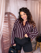 Charger l'image dans la galerie, Polo rayé bordeaux CAPUCINE (34 au 42)