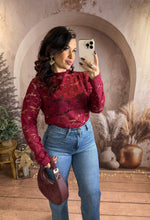 Charger l'image dans la galerie, Top en dentelle bordeaux ILONA (36 au 46)