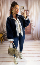 Charger l'image dans la galerie, Veste polaire réversible bleu marine CASSANDRA (36 au 44)