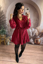 Charger l'image dans la galerie, Robe patineuse bordeaux/rouge AZIA (34 au 42)