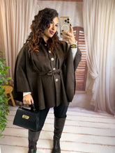 Charger l'image dans la galerie, Poncho en suédine chocolat MARIA (36 au 48)