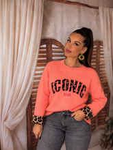 Charger l'image dans la galerie, Pull orange iconic leopard IRIS (40 au 48)