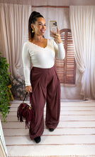 Charger l'image dans la galerie, Pantalon carreaux bordeaux LILI (36 au 40)
