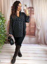 Charger l'image dans la galerie, Blouse coeur noir MURIEL (38 au 48)