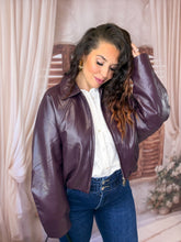 Charger l'image dans la galerie, Bombers simili cuir bordeaux ADÈLE (36 au 42)