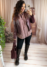 Charger l'image dans la galerie, Perfecto simili cuir bordeaux( 36 au 48)