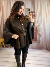 Charger l'image dans la galerie, Poncho en suédine chocolat MARIA (36 au 48)