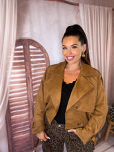 Charger l'image dans la galerie, Veste courte en suédine camel BLAIR (36 au 42)