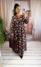 Charger l'image dans la galerie, Robe prune fleuri FILIPA (36 au 46)