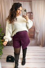 Charger l'image dans la galerie, Jupe/short en suédine bordeaux INDILA (36 au 50)