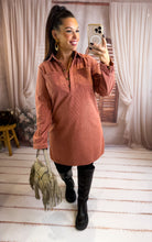 Charger l'image dans la galerie, Robe courte en velours vieux rose MARIE (34 au 48)