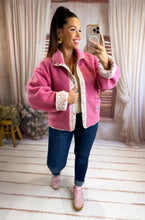 Charger l'image dans la galerie, Veste polaire réversible rose CASSANDRA (36 au 44)