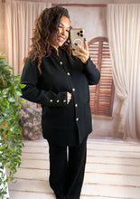 Charger l'image dans la galerie, Ensemble cosy gilet long + pantalon noir ANNAÉ (36 au 42)